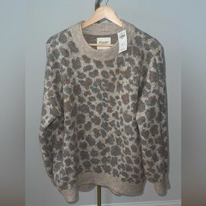 Abercrombie & Fitch Animal Print Sweater - Brown and Cream